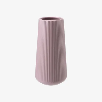 The Range Ceramic Ribbed Elegant Vase H30cm - Pink