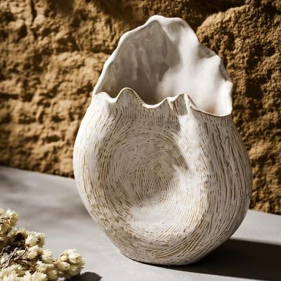 The Range Small Boho Organic Ceramic Vase - White