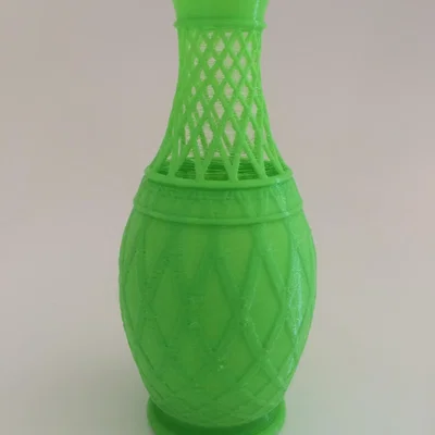 The Range 3D Printed Fret Top Vase - Green