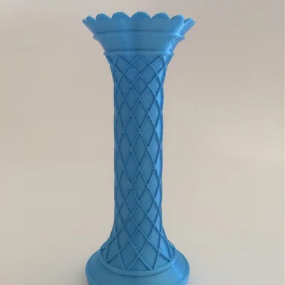 The Range 3D Printed Tower Vase  - Blue