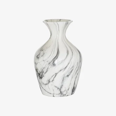 The Range Elegant Marble Ellipse Large Vase For Stylish Decor - White