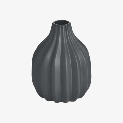 The Range Modern Round Porcelain Vase - Black