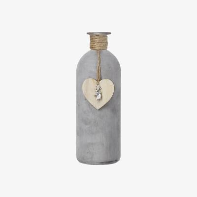 The Range Decorative Glass Bottle Vase  - Grey