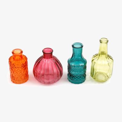 The Range Set of Four Boho Posy Vase Bottles - Multi Colour