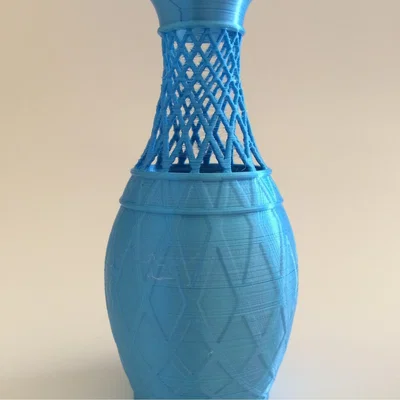 The Range 3D Printed Fret Top Vase - Blue