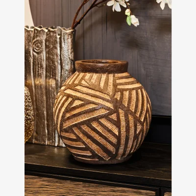 The Range Viso Small Silver Face Tall Vase - magnesia 45%,inoragnic resin 30%,fiberglass 25%