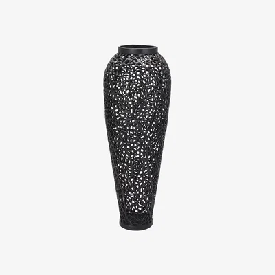 The Range Lattice Large Floor Vase For Striking Decor - Black