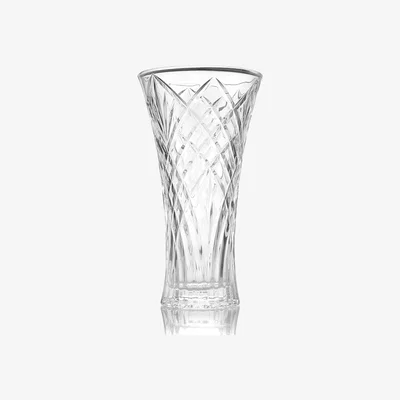 The Range Crystal Glass Short Flower Vase - Clear
