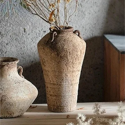 The Range Traditional Japanese Inspired Handmade Stoneware Vase - Brown