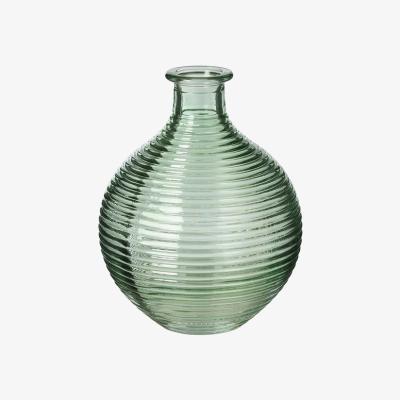 The Range Ridged Evelyn Bottle Vase  - Green / 12cm