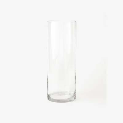 The Range Tall Cylinder Clear Glass Vase  H40 x 15cm Diameter - Clear