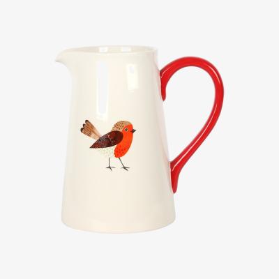 The Range Ceramic Robin Flower Jug Vase - Multicolour