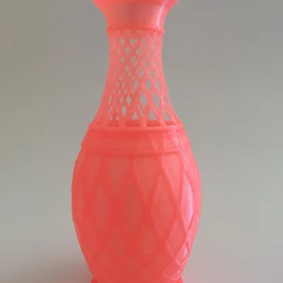 The Range 3D Printed Fret Top Vase - Orange