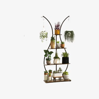 The Range 5 Tier Vase Shaped Indoor Outdoor Plant Stand Organiser - Brown