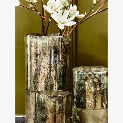 The Range Stellar Grey Large Metallic Vase - Glass 100%