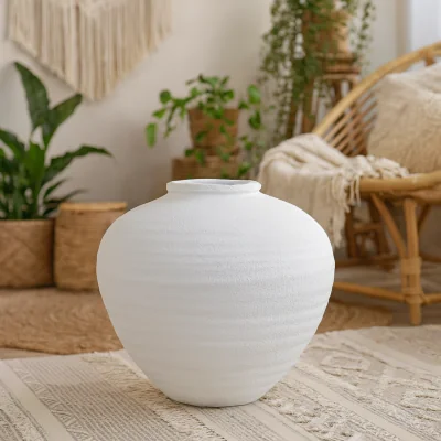 The Range Sagebloom Matt Textured Ceramic Vase - White
