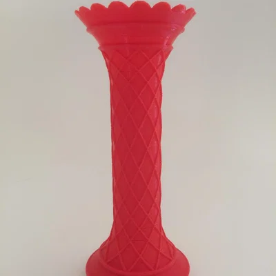The Range 3D Printed Tower Vase  - Red
