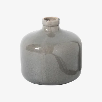 The Range Hill Interiors Glazed Vase - Grey