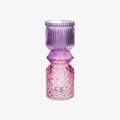 The Range Glass Two Tone Vase - Pink/Purple