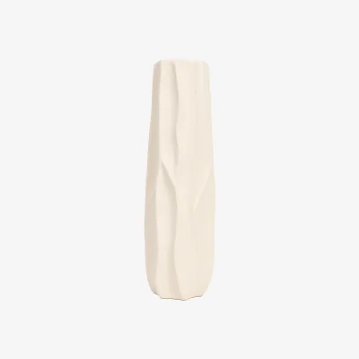 The Range Gia Tall Textured Vase - Beige