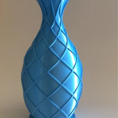 The Range 3D Printed Criss Cross Vase  - Blue