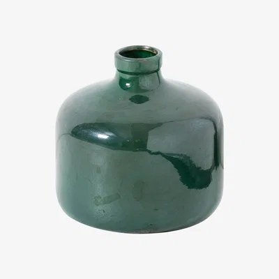 The Range Glowrex Emerald Glazed Eve Vase - Green