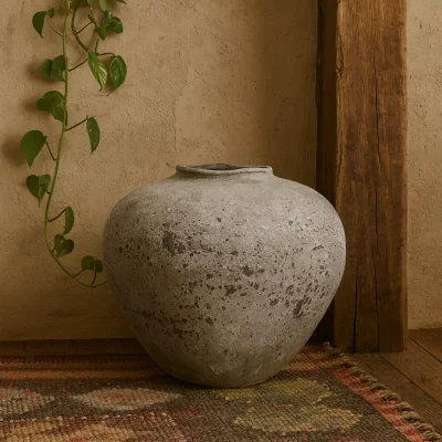 The Range Sunvale Large Weathered Stoneware Vase - Stone