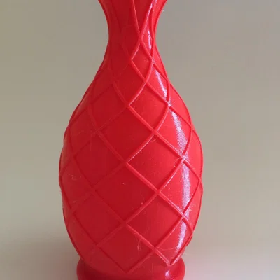 The Range 3D Printed Criss Cross Vase  - Red