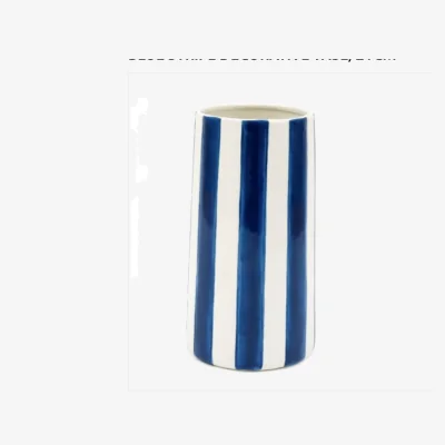 The Range Blue Stripe Decorative Vase - Blue