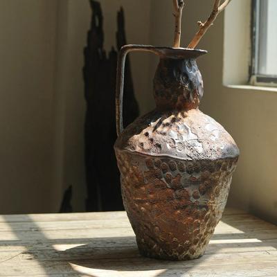 The Range Retro Style Rough Finish Ceramic Vase - Grey