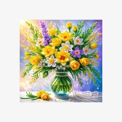The Range Spring Flowers in Glass Vase 5D DIY Diamond Painting Kit - Multi