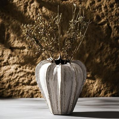 The Range Small Etched Ceramic Flower Vase - White