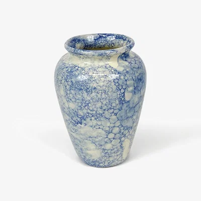 The Range Burbujas Ceramic Small Vase - Blue White
