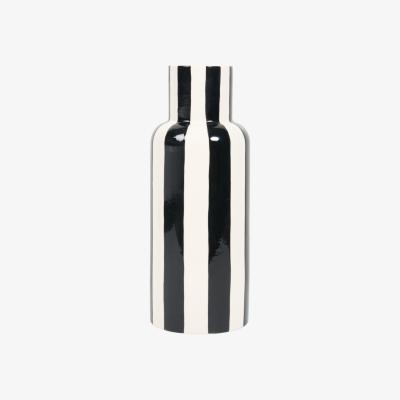 The Range Ceramic Stripe Vase - Monochrome