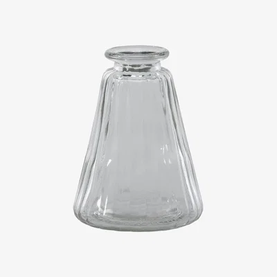 The Range Pyramid Glass Bottle Bud Vase 10cm - Clear