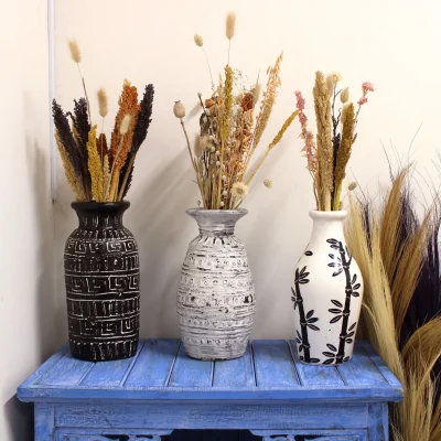 The Range Handcrafted Lombok Ceramic Vases - Unique Artistry - Cream