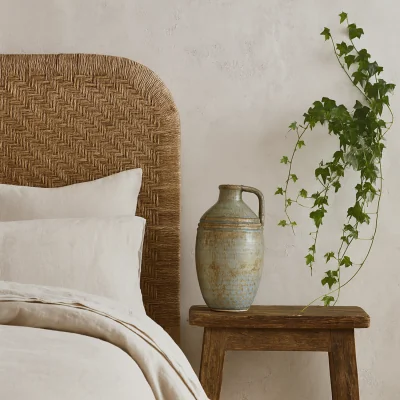 The Range Kala Tall Rustic Ceramic Jug Vase with Handle - Grey