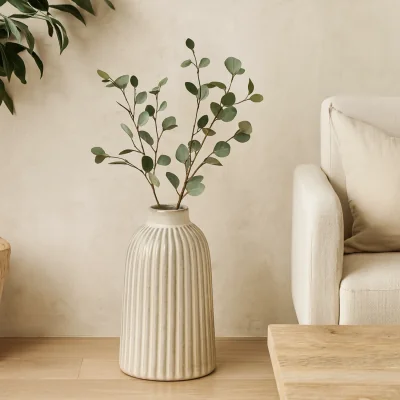 The Range Forge Medium Matt Glazed Ceramic Bell Vase - White