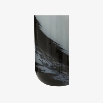 The Range Carra Large Grey And Black Brushstroke Vase - Grey