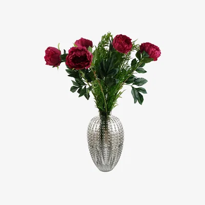 The Range Bubble Vase Artificial Peony Flowers - Bubble Peony Vase