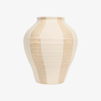 The Range Margot Striped Stone Vase - Neutral
