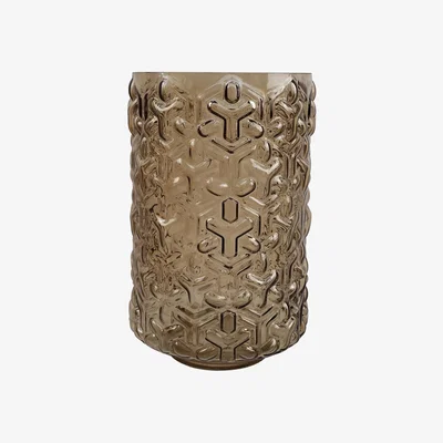 The Range Embossed Chestnut Glass Vase - Chestnut