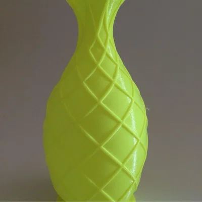The Range 3D Printed Criss Cross Vase  - Yellow