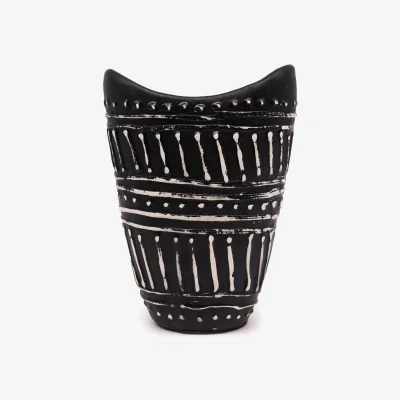 The Range Lombok Chocolate Swirls Shaped Ceramic Vase - Chocolate