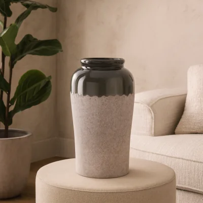 The Range Meadowthorn Ombre Glazed Ceramic Floor Vase - White