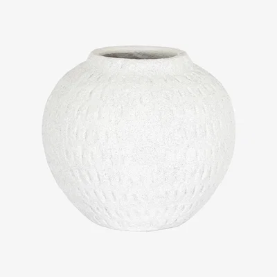 The Range Hill Interiors Ashen Round Vase - White