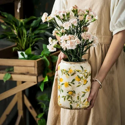 The Range Lemon Ceramic Vase - Yellow / 20.5cm