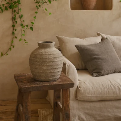 The Range Starfern Medium Tuscan Stoneware Vase - Grey