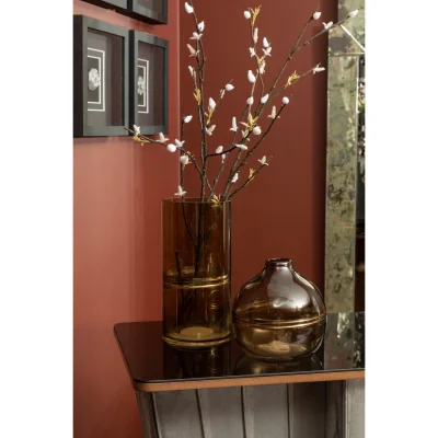 The Range Bamboo Complements Black and Natural Vase - Glass 100%