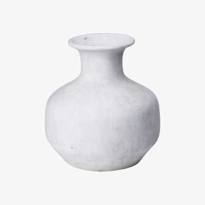 The Range Darcy Squat Stone-Inspired Ceramic Vase - Stone